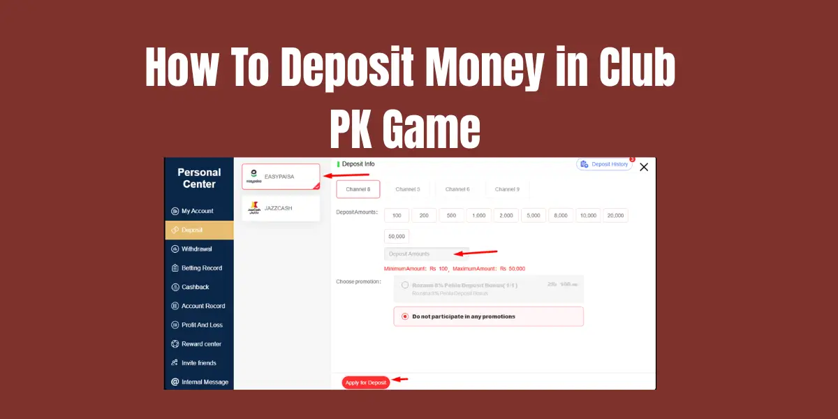 Club PK Game Deposit